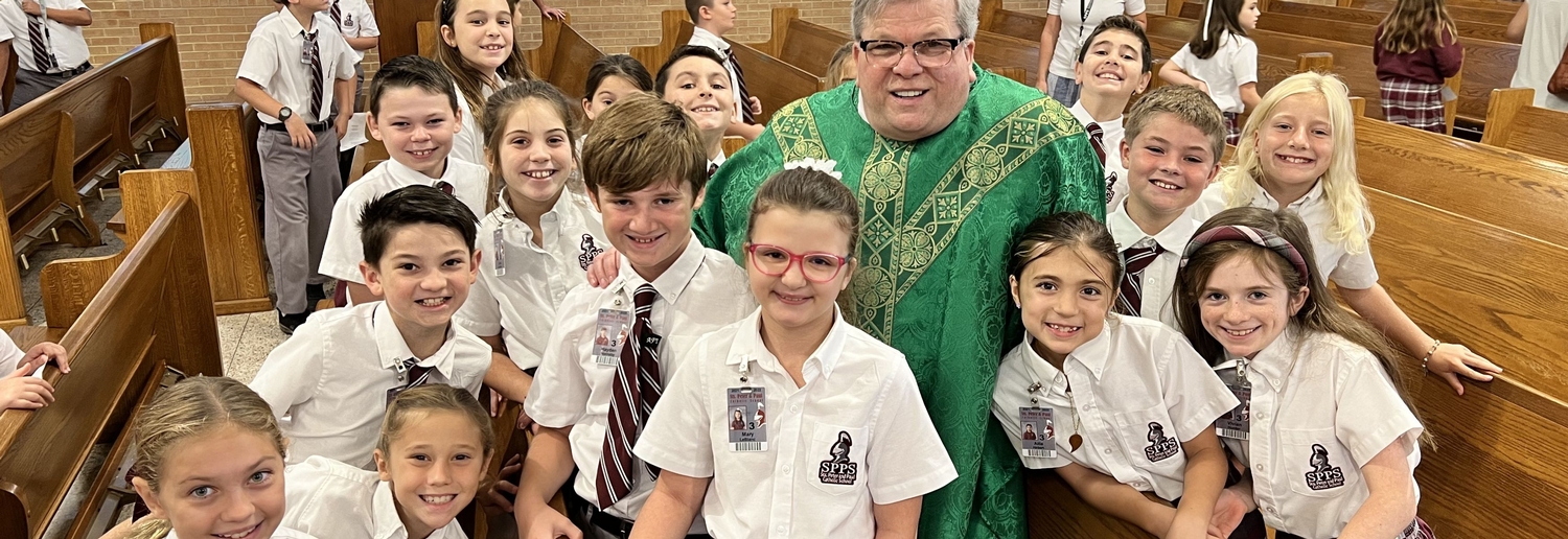 Fr. Mark with 4th grade